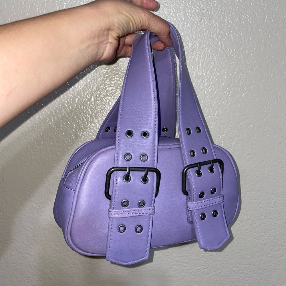 Free People Purple Buckle Strap Bag